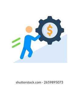 Ilustración vectorial plana del icono del desafío empresarial