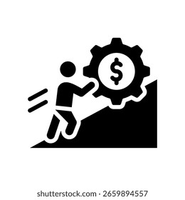 Ilustração de vetor de glifo de ícone de desafio de negócios