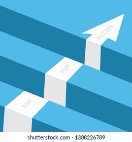 Business challenge or obstacle vector concept design. Step of business with arrow for towards of success. Vector illustration EPS.8 EPS.10