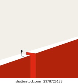 Business challenge and obstacle vector concept. Symbol of vision, solution, opportunity, success. Minimal design eps10 illustration.