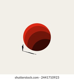 Concepto de desafío empresarial y vector de oportunidad. Símbolo de exploración, inspiración. Ilustración de diseño mínimo eps10.