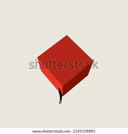 Business challenge and pressure vector concept. Symbol of stress, hard work, performance. Minimal design eps10 illustration.
