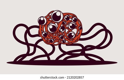 Business challenge vector achievement work progress. Tangle tangled conceptual abstract strategy teamwork people illustration. Solution clew ball career background. Searching motivation metaphor