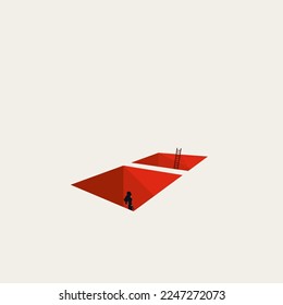 Business challenge vector concept. Symbol of solution, obstacle, motivation and ambition. Minimal design eps10 illustration.
