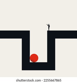 Business challenge vector concept. Symbol of vision, leadership, goal and strategy. Minimal design eps10 illustration.