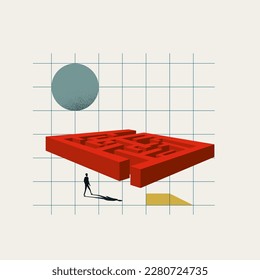 Business challenge vector concept. Symbol of maze, making decision, solutions, strategy. Minimal design eps10 illustration.