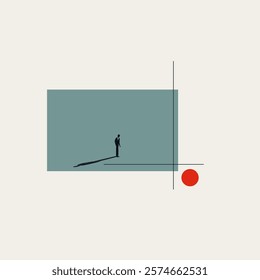 Business challenge vector concept. Symbol of looking for a solution, overcome obstacle. Minimal design eps10 illustration.