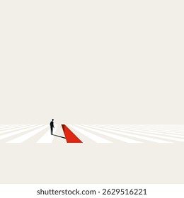 Business challenge vector concept. Symbol of crosswalk, strategy, finding solution and opportunity. Minimal design eps10 illustration.