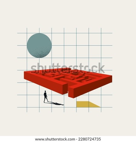 Business challenge vector concept. Symbol of maze, making decision, solutions, strategy. Minimal design eps10 illustration.