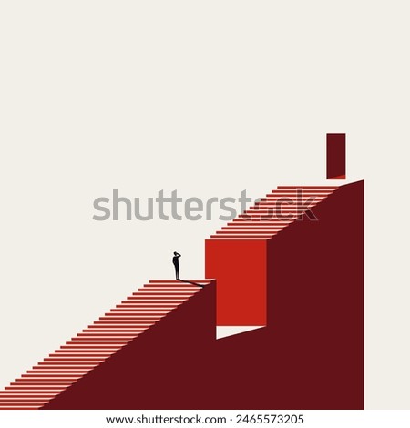 Business challenge vector concept. Symbol of solution, overcome, ambition and motivation. Minimal design eps10 illustration