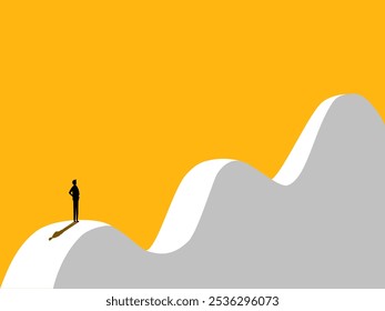 Business challenges. Confident businessman looks at opportunity of progress