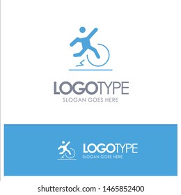 Business, Change, Comfort, Escape, Leave Blue Solid Logo with place for tagline. Vector Icon Template background