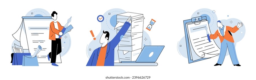 Business chaos. Vector illustration. The business chaos metaphor underscores need for resilience and adaptability in face adversity Strategies such as delegating tasks and seeking assistance chelp