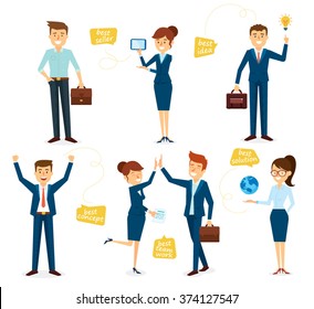 Business Character Design Set with Employees