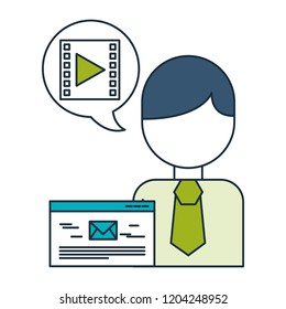 business character email message speech bubble