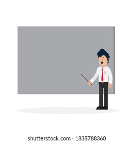 Business character in flat design, presentation, vector