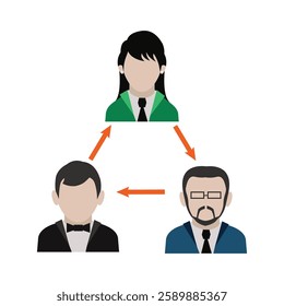 Business Character Flow Staff Vector Editable