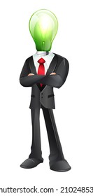 Business character with idea - vector