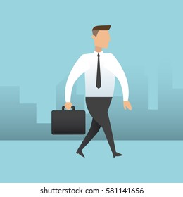Business character illustration. Going for work