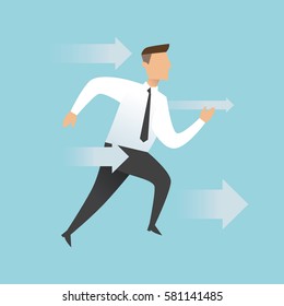 Business character illustration. Moving forward