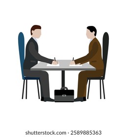 Business Character Meeting With Client Vector Editable