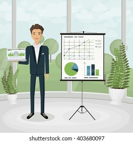 Business character in an office.