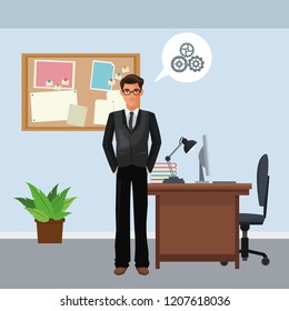 business character in office scenario