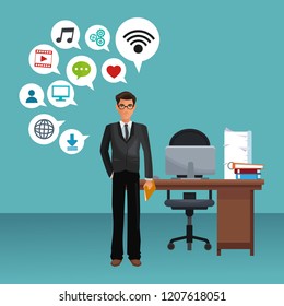 business character in office scenario