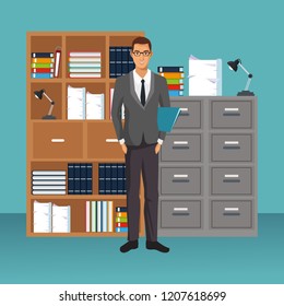 business character in office scenario