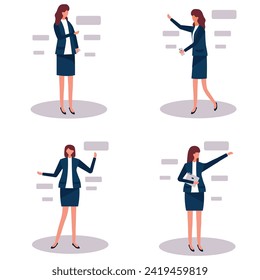 business character poses, vector design set