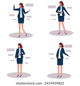 business character poses, vector design set