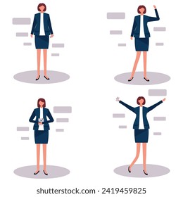 business character poses, vector design set