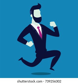 Business Character Running