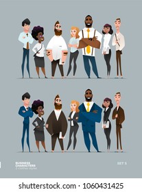 Business Characters Collection in Two Different Modern Clothes Style