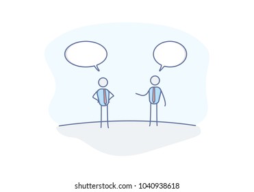 Business characters having a conversation. Vector illustration