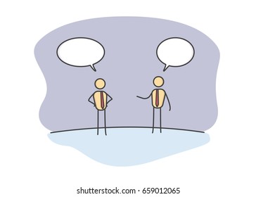 Business characters having a conversation. Vector illustration