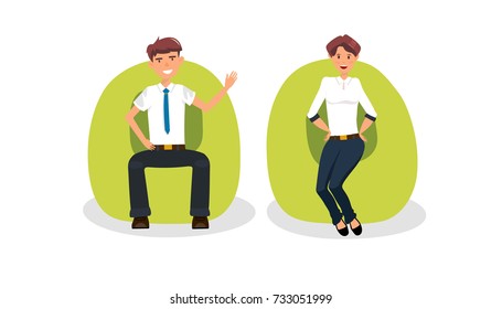 Business characters isolated vector set