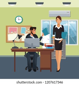 Business Characters In Office Scene