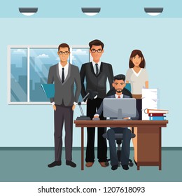 business characters in office scene