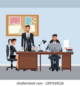business characters in office scene