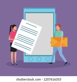 business characters in a presentation