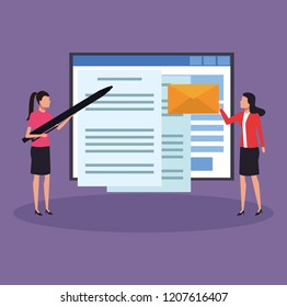 business characters in a presentation
