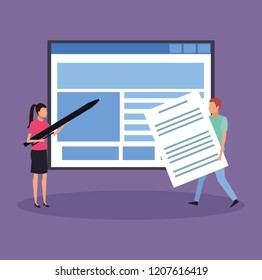 business characters in a presentation