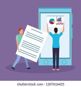 business characters in a presentation