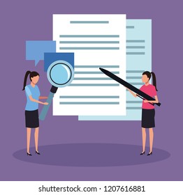 business characters in a presentation