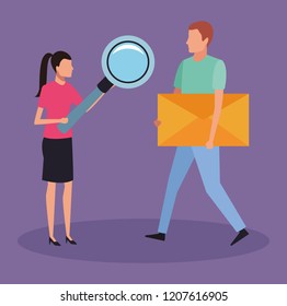 business characters in a presentation