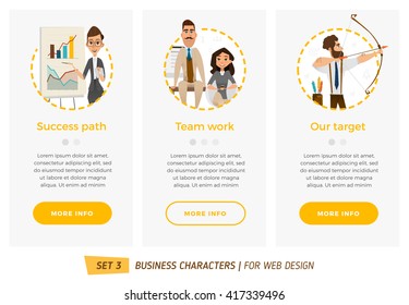 Business characters set. Banners for your web design in business style