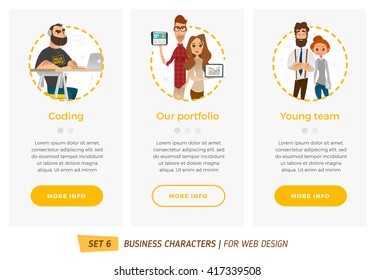 Business characters set. Banners for your web design in business style