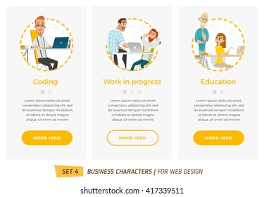 Business characters set. Banners for your web design in business style