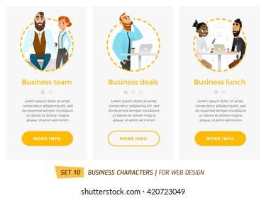 Business characters set. Banners for your web design in business style